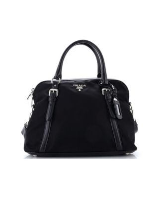 Large Convertible Dome Satchel Tessuto with Leather