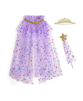 Kids' 4-16 Sparkle Cape, Wand and Tiara Headband, 3-Piece Set