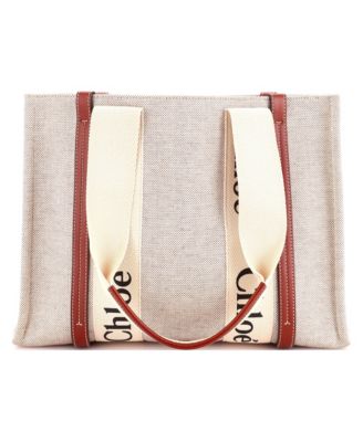 Medium Woody Tote Canvas with Leather