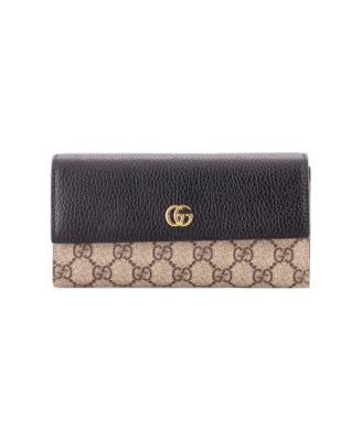 Long GG Marmont Continental Wallet GG Coated Canvas and Leather