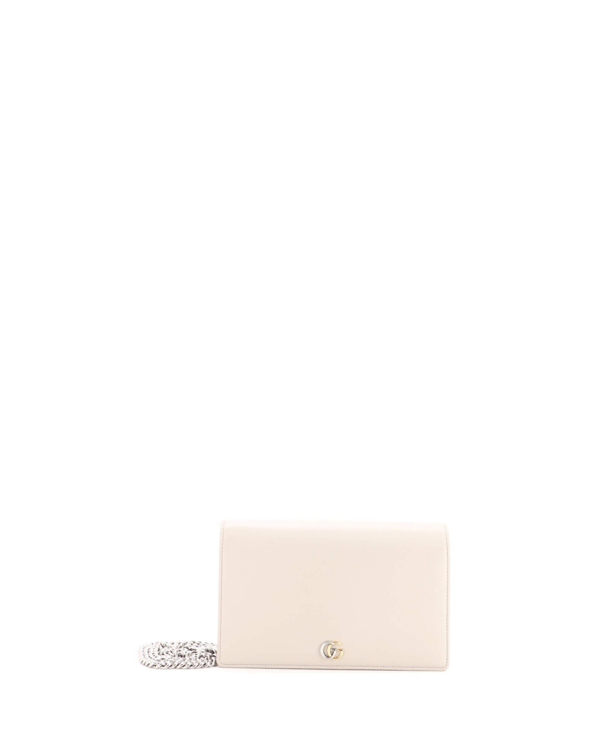 Pre-Owned Gucci Mini Petite Gg Marmont Chain Wallet Leather - Natural