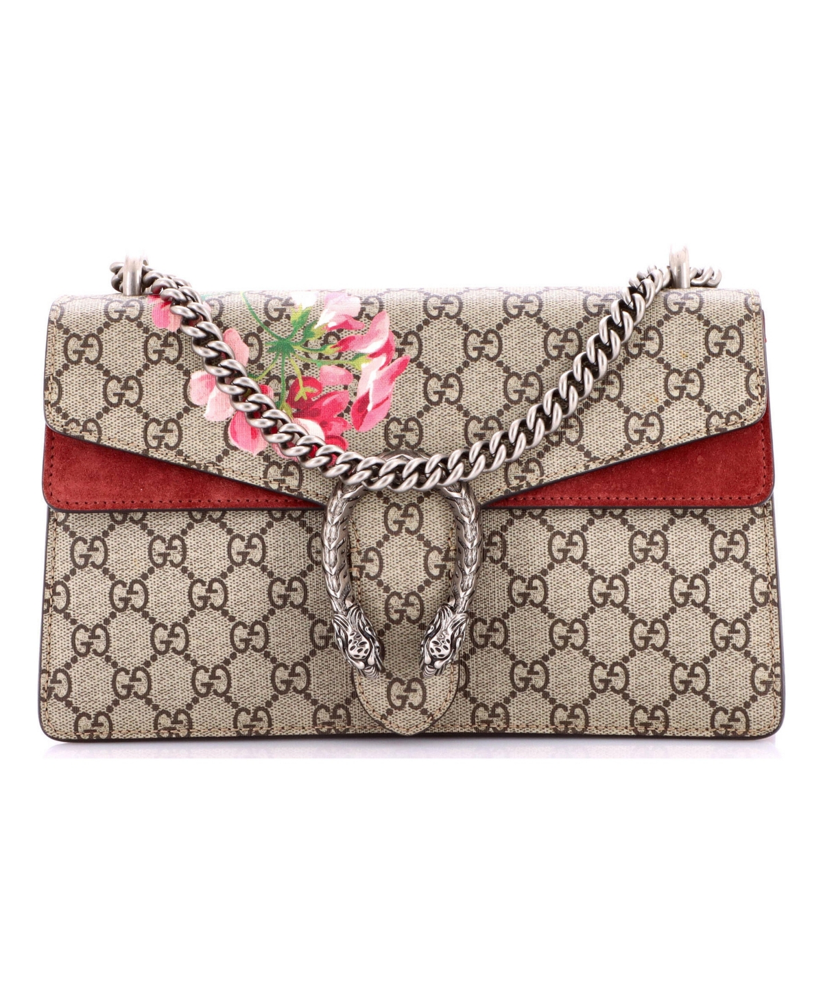 Pre-Owned Gucci Small Dionysus Bag Blooms Print Gg Coated Canvas - Brown
