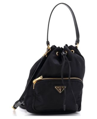 Small Drawstring Bucket Bag Tessuto