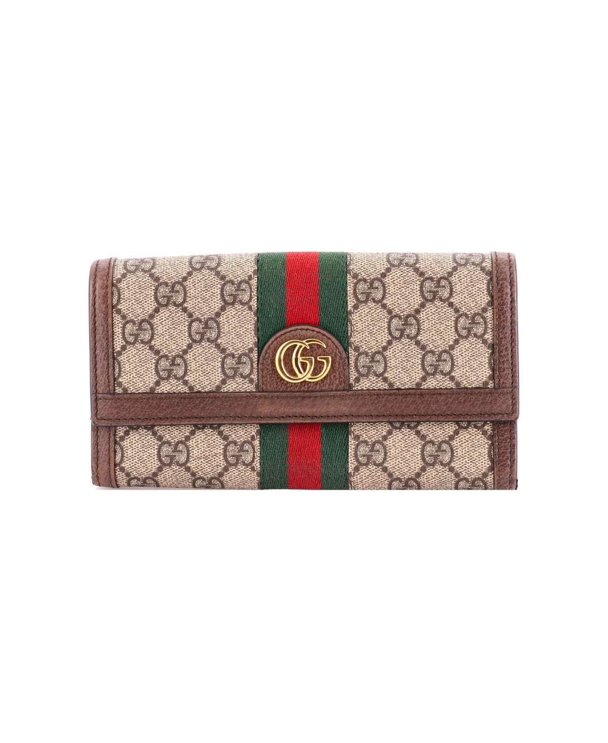 Pre-Owned Gucci Ophidia Continental Wallet Gg Coated Canvas - Brown