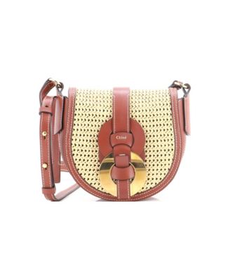 Small Darryl Crossbody Bag Raffia with Leather