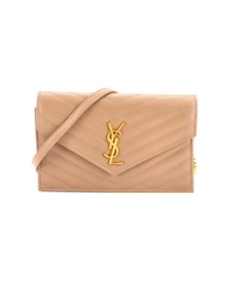 Small Classic Monogram Wallet on Chain Matelasse Chevron Leather