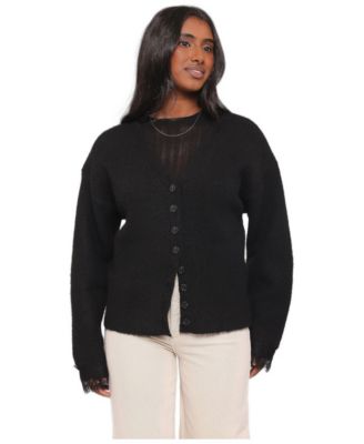 Women's Salome V-Neck Long-Sleeve Lace-Trim Cardigan