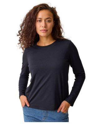Maternity Slim-Fit Modal-Cotton Blend Nursing Long-Sleeve T-Shirt