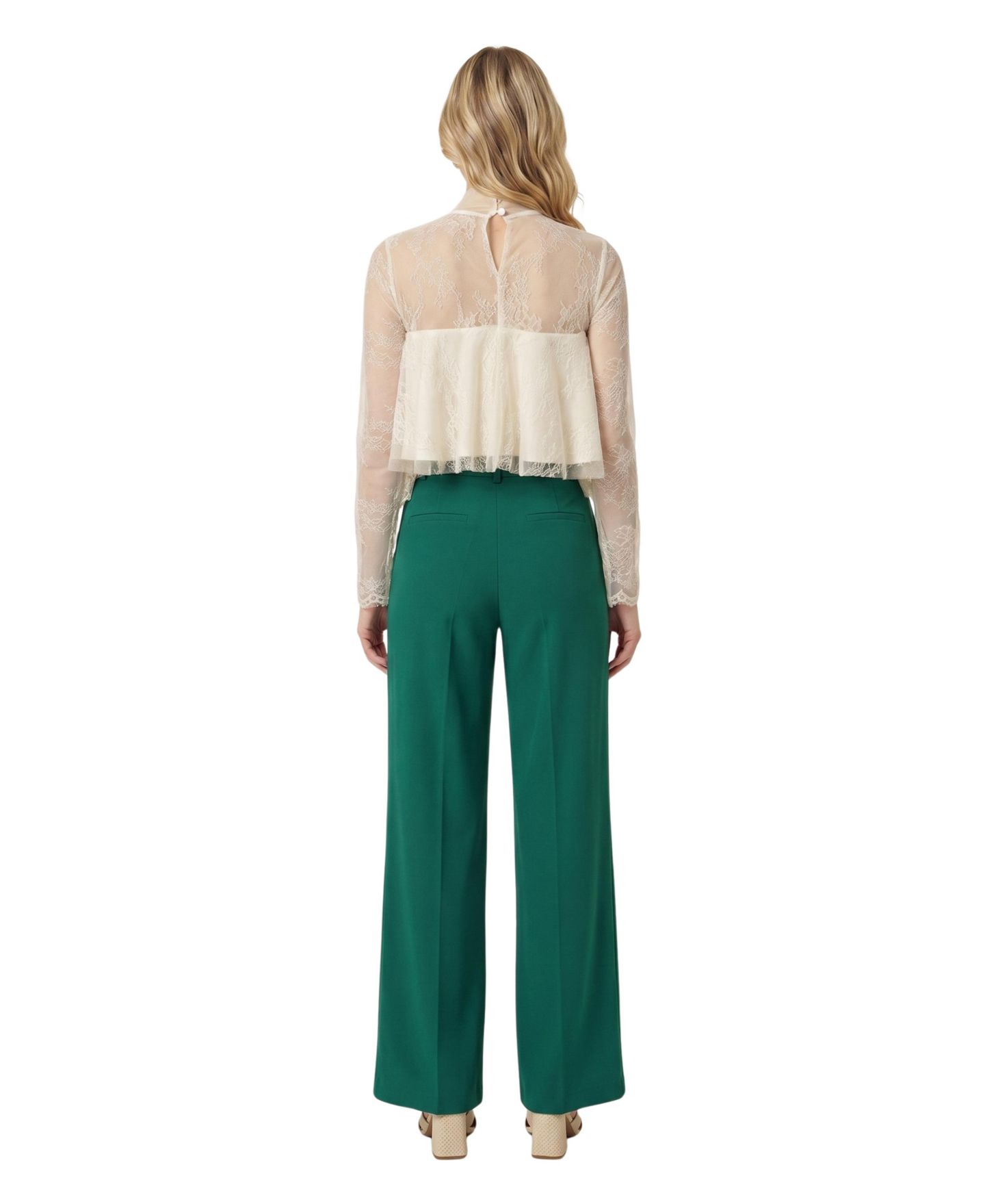 Женский топ Modenaire Lace Long-Sleeve Crop, цвет: Бежевый — фото 5