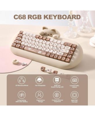 C68 Wireless Mechanical Hot-Swappable Keyboard for Mac and Windows