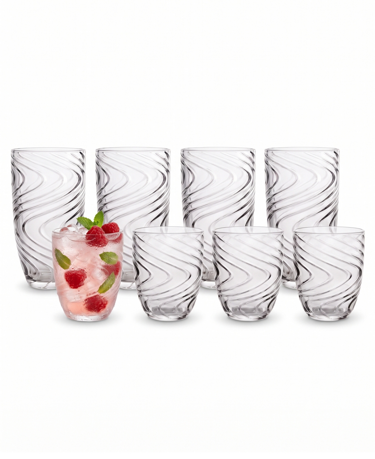 Jay Imports Astrid Drinkware Set, 8-Piece - Clear