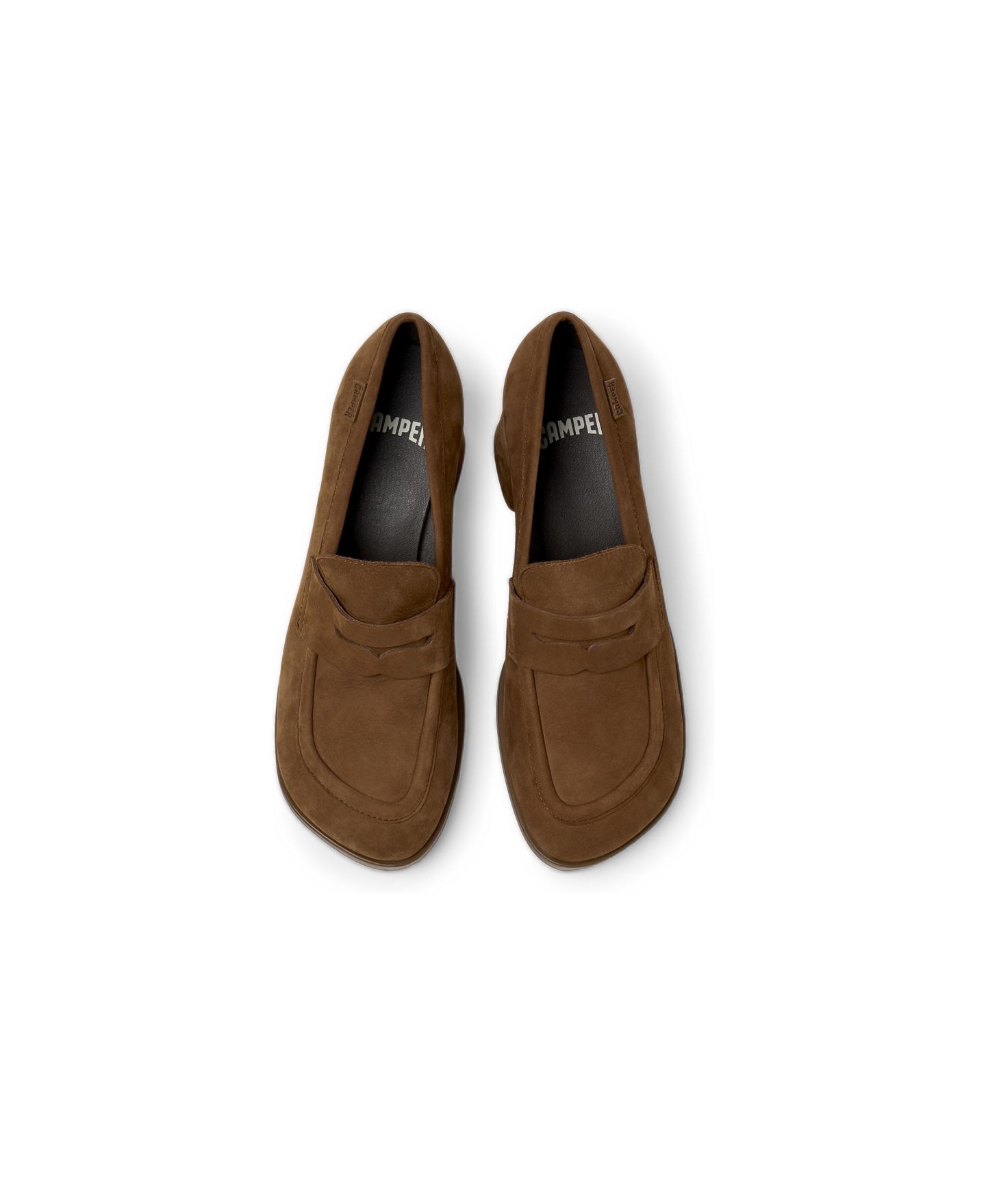 Женские туфли Camper Kora Nubuck Block-Heel Square-Toe, цвет: Коричневый — фото 3