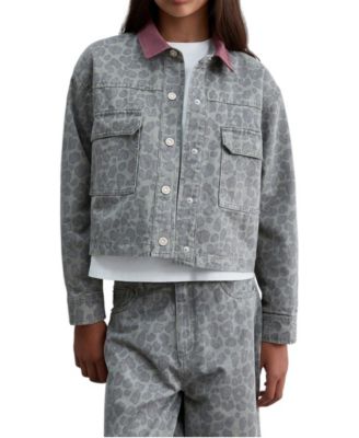 Women's Animal Print Denim Jacket