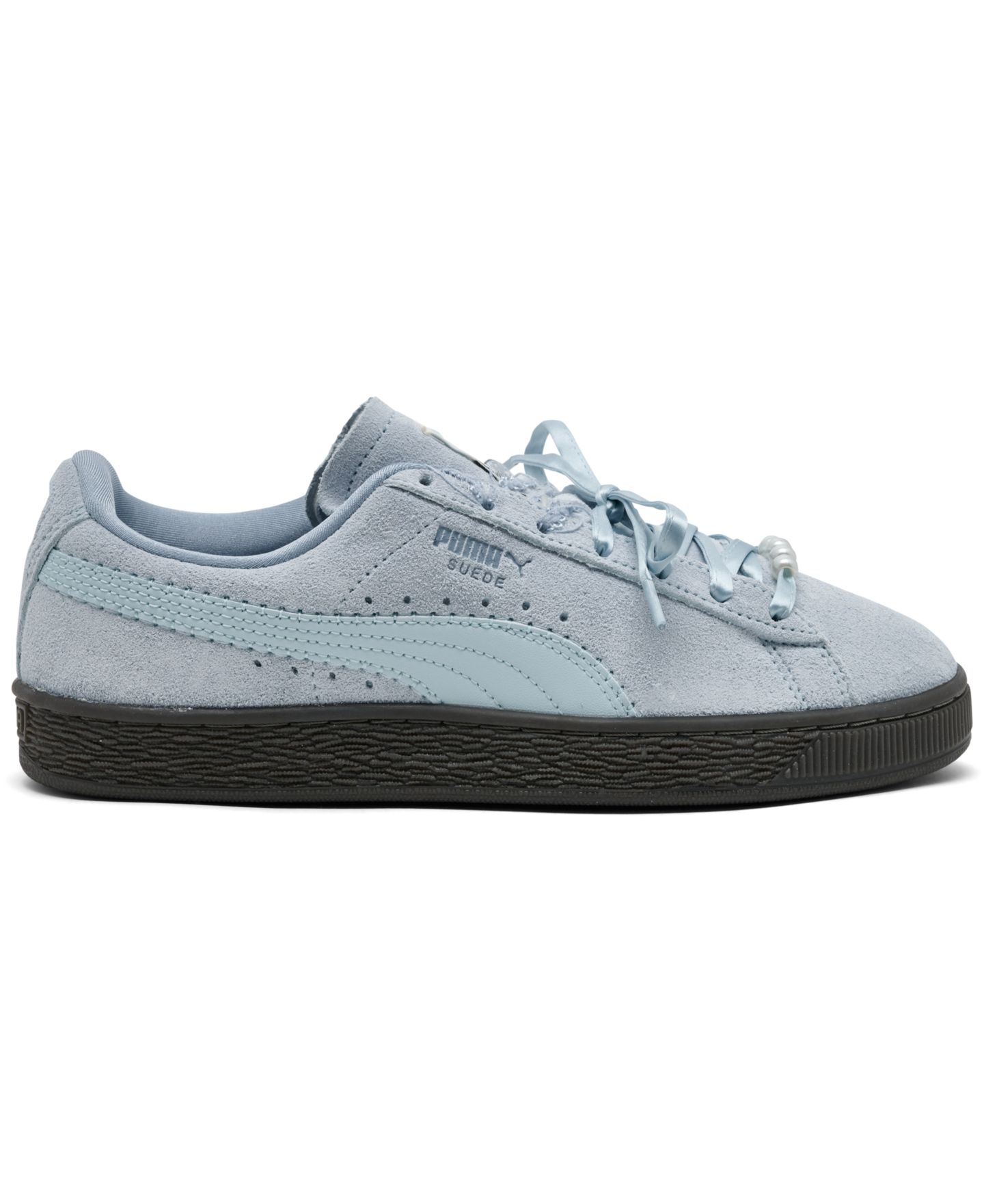 Женские кроссовки PUMA Suede Bloom Rhinestone-Embellished, цвет: Синий — фото 2