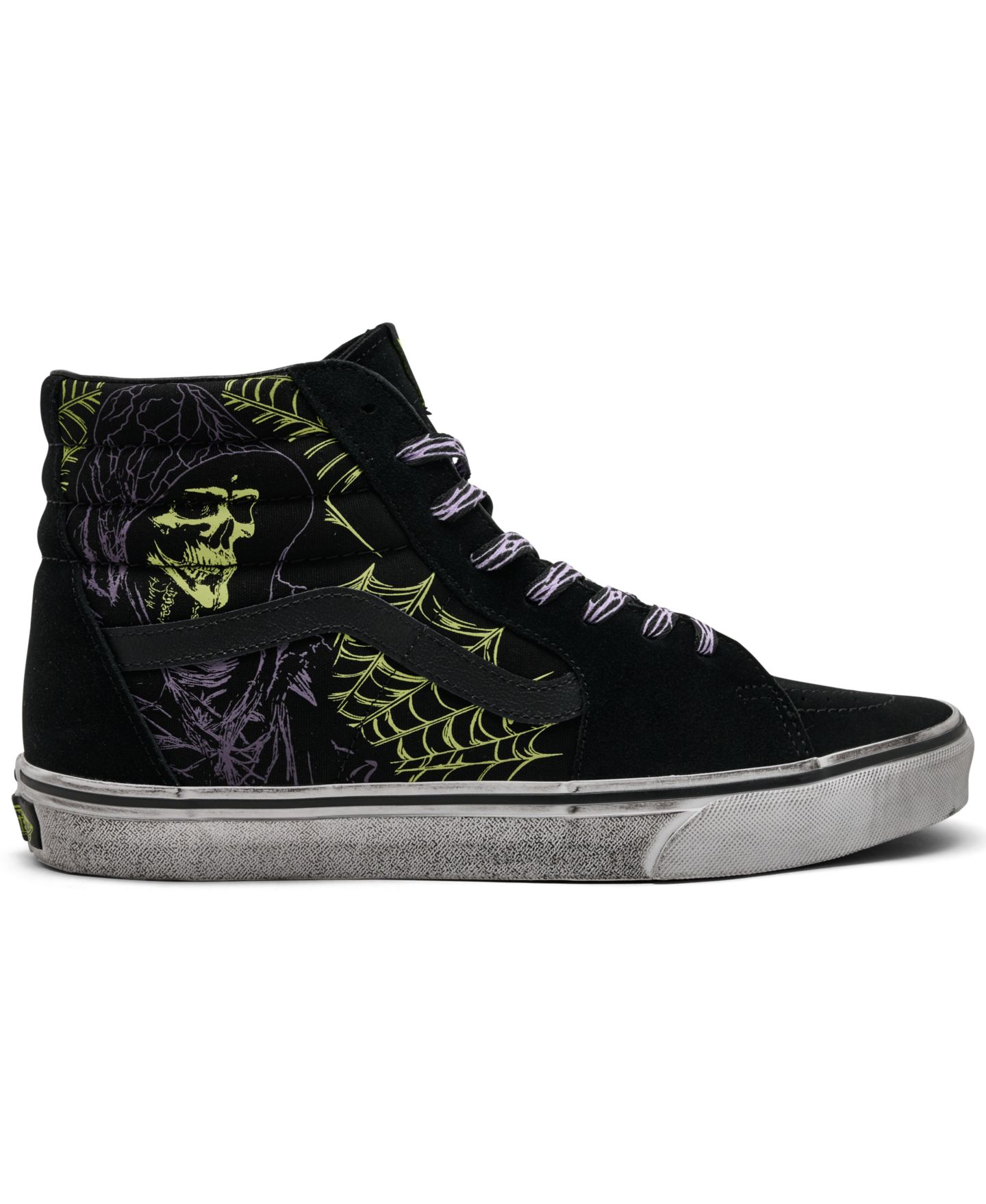 Мужские кроссовки Vans Sk8-Hi Halloween Casual, цвет: Чёрный / Зелёный — фото 2