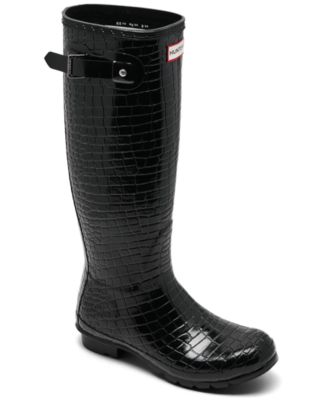 Women's Original Tall Gloss Crocodile Waterproof Rain Boots from Finish Line