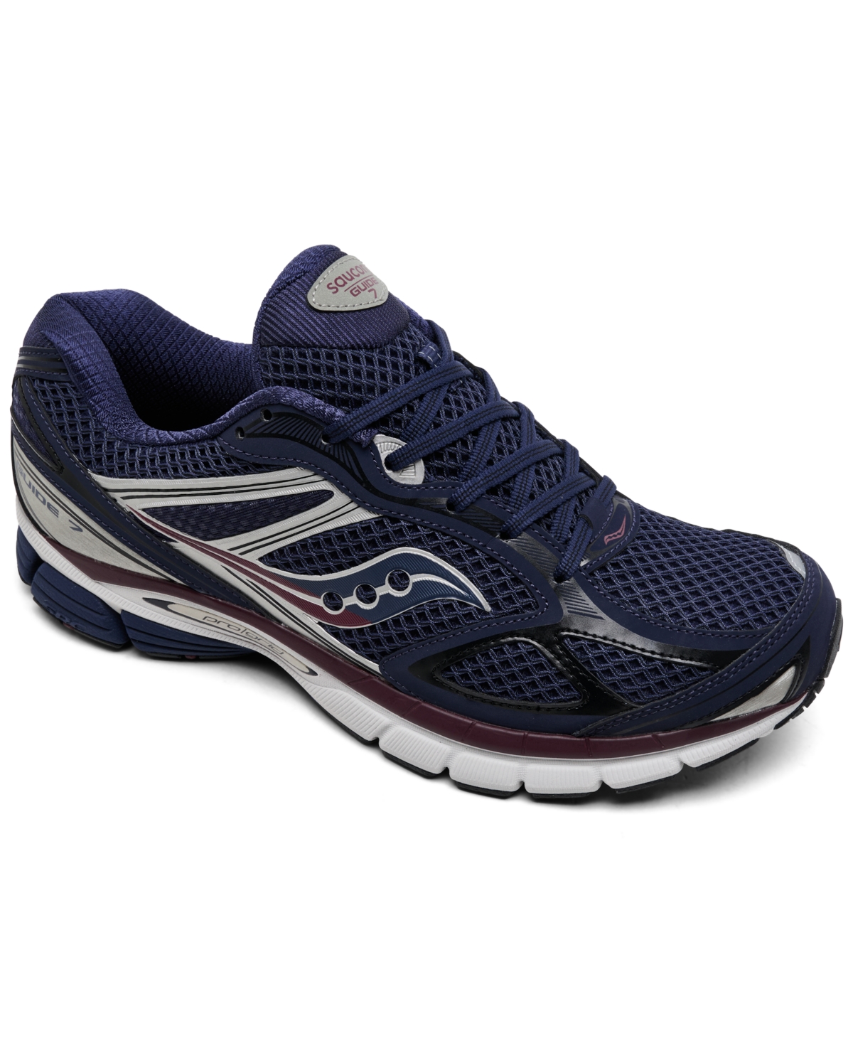 Saucony Men's ProGrid Guide 7 Casual Sneakers from Finish Line - Navy, White, Dk Red