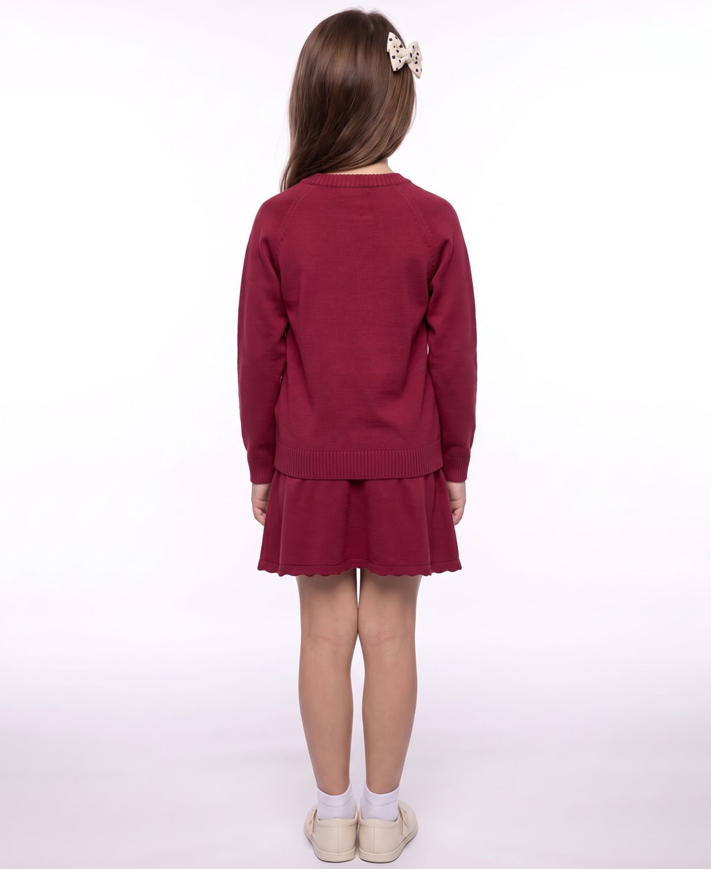 Свитер CeCe Bow and Heart Crewneck для девочек, цвет: Средний красный — фото 7