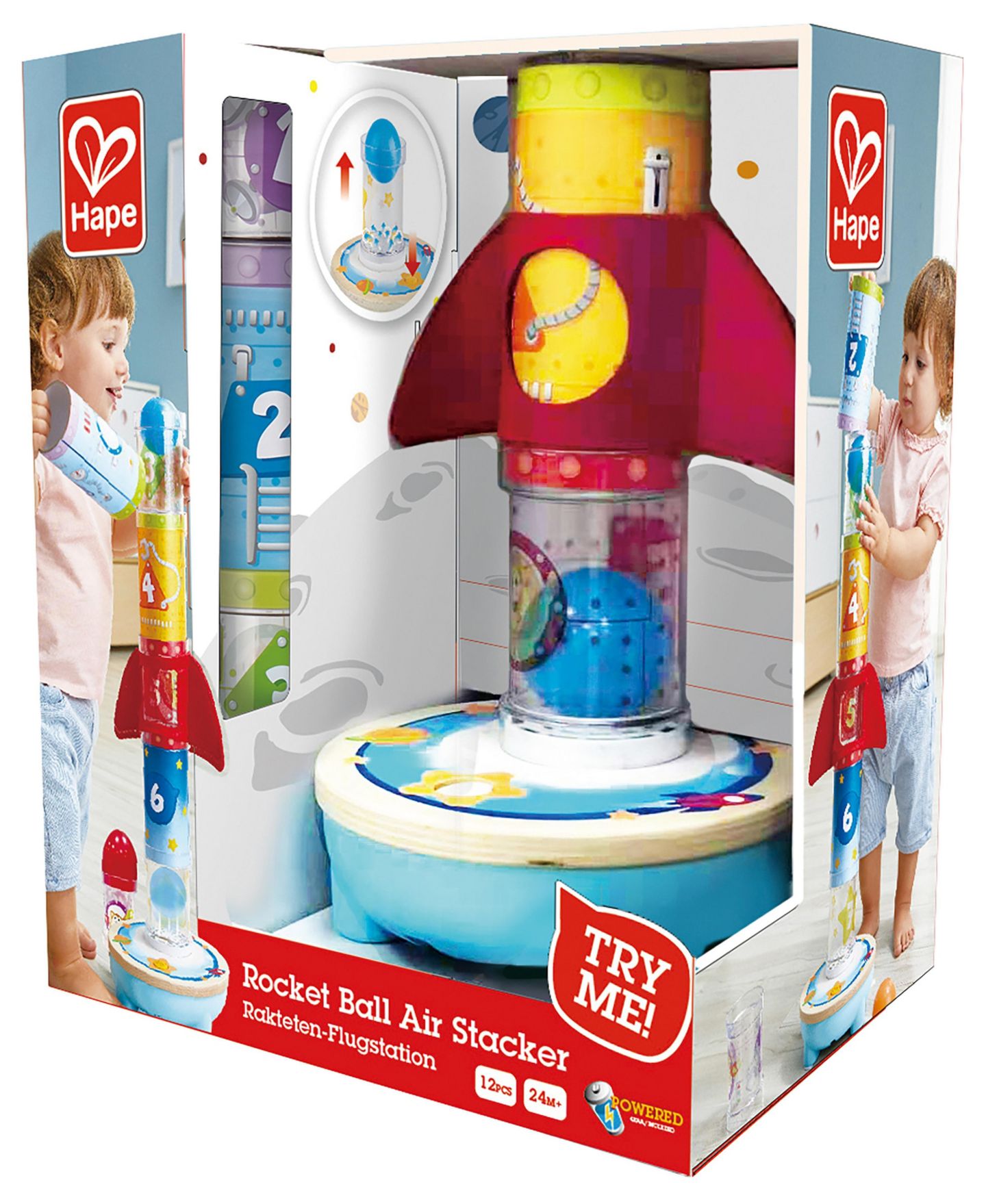 Детские игрушки Hape Rocket Ball Air Stacker Aerodynamics Learning 10-Piece Activity Set, от 2 лет — фото 3