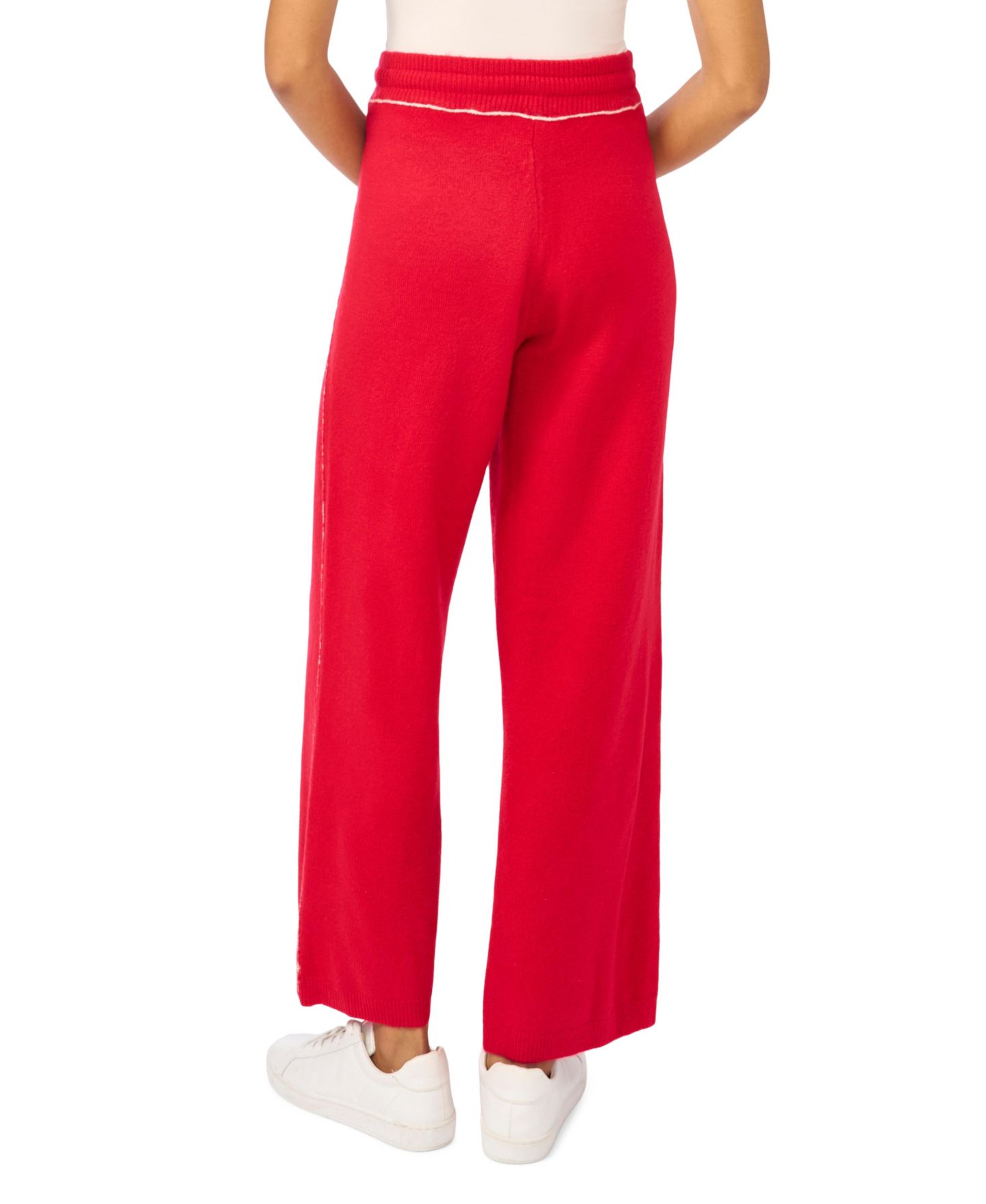 Женские брюки Vince Camuto Wide-Leg High-Rise Drawstring Sweatpants, цвет: Красный — фото 4