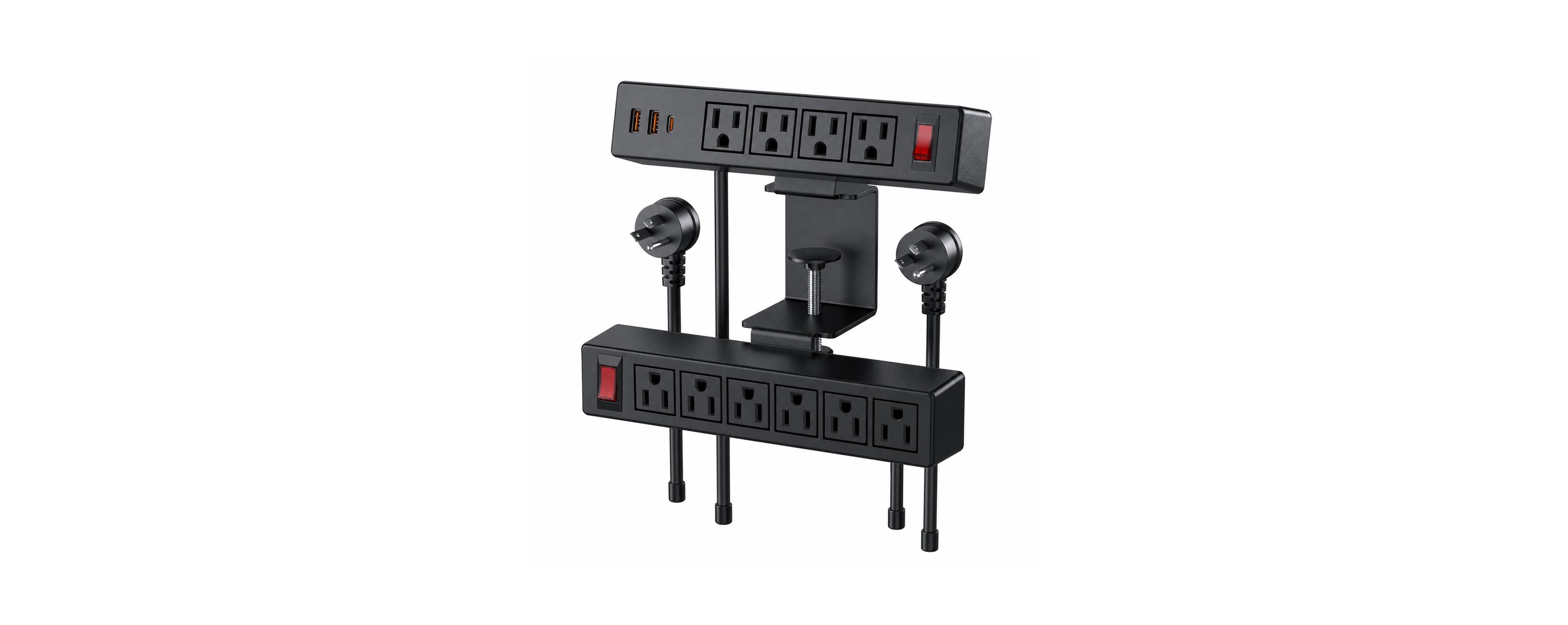 Lofree 13-in-1 Desk Mount Surge Protector Power Strip for Computers & Laptops