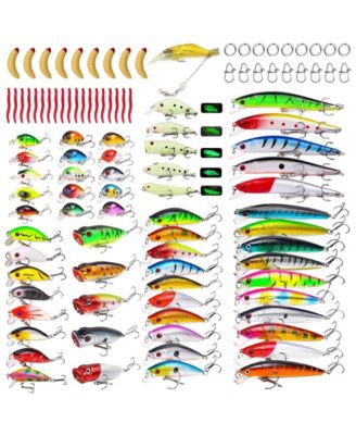 150pieces All In One Fishing Lures Kit Mixed Hard Soft Baits Tackle Set For Freshwater Saltwater
