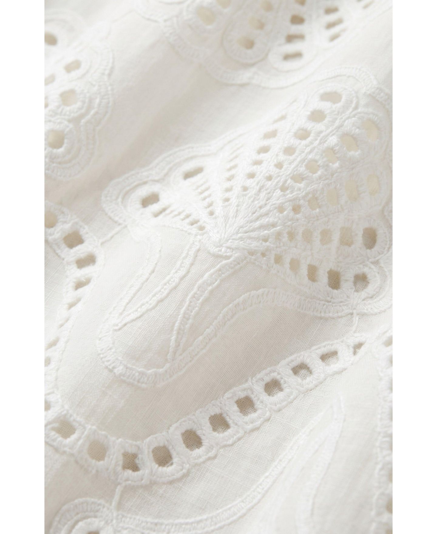 Женская рубашка Modenaire Scalloped Eyelet Shell Motif Short-Sleeve, цвет: Белый — фото 8