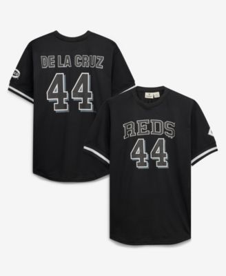 Men's Elly De La Cruz Black/White Cincinnati Reds Big Tall Heavyweight Mesh Jersey