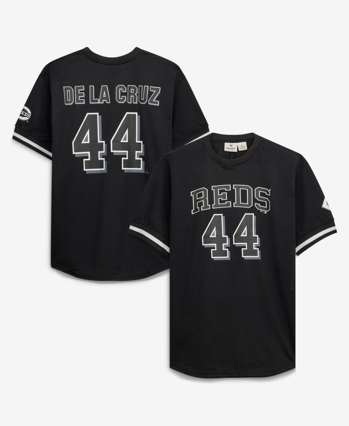 Fanatics Men's Elly De La Cruz Black/White Cincinnati Reds Big Tall Heavyweight Mesh Jersey - Black, White