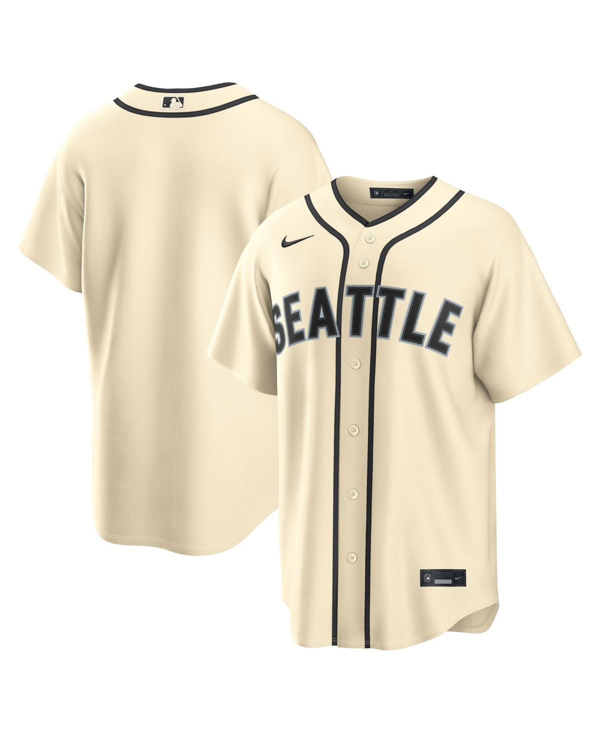 Nike Men's Cream Seattle Mariners Alternate Replica Jersey - Cream