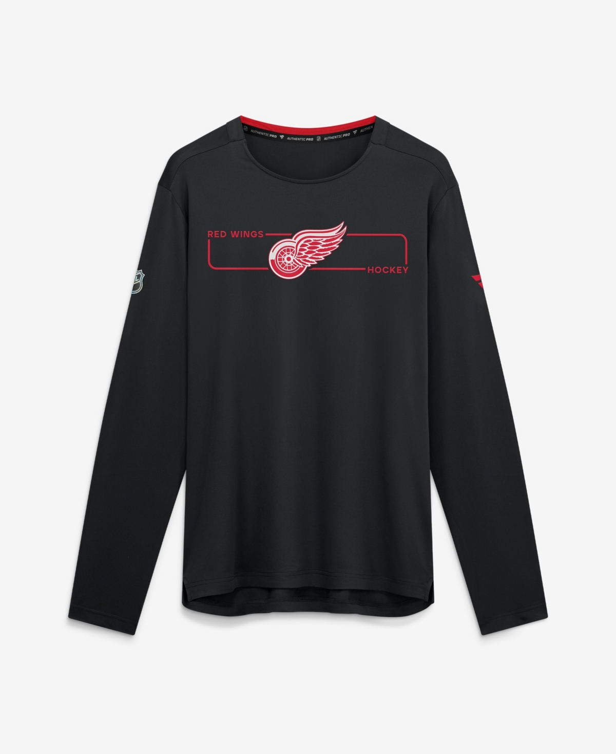 Fanatics Men's Black Detroit Red Wings Authentic Pro Rink Tech Long-Sleeve T-Shirt - Black