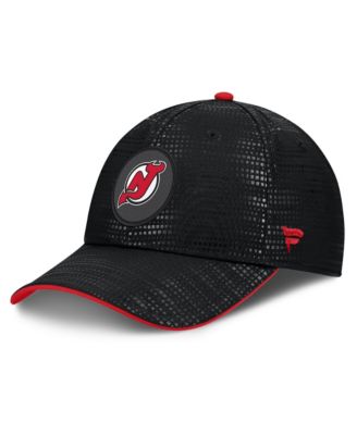 Men's Black New Jersey Devils Authentic Pro Rink Debossed Stretch Fit Hat
