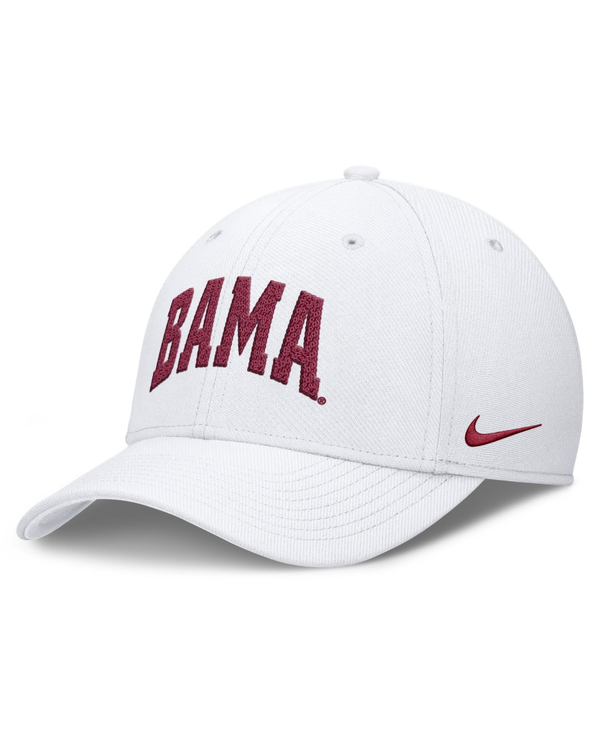 Nike Men's White Alabama Crimson Tide Letter Rise Swoosh Flex Dri-fit Hat - White