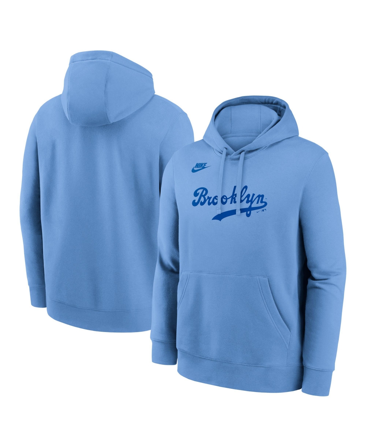 Nike Men's Light Blue Brooklyn Dodgers Cooperstown Collection Wordmark Club Hoodie - Light Blue