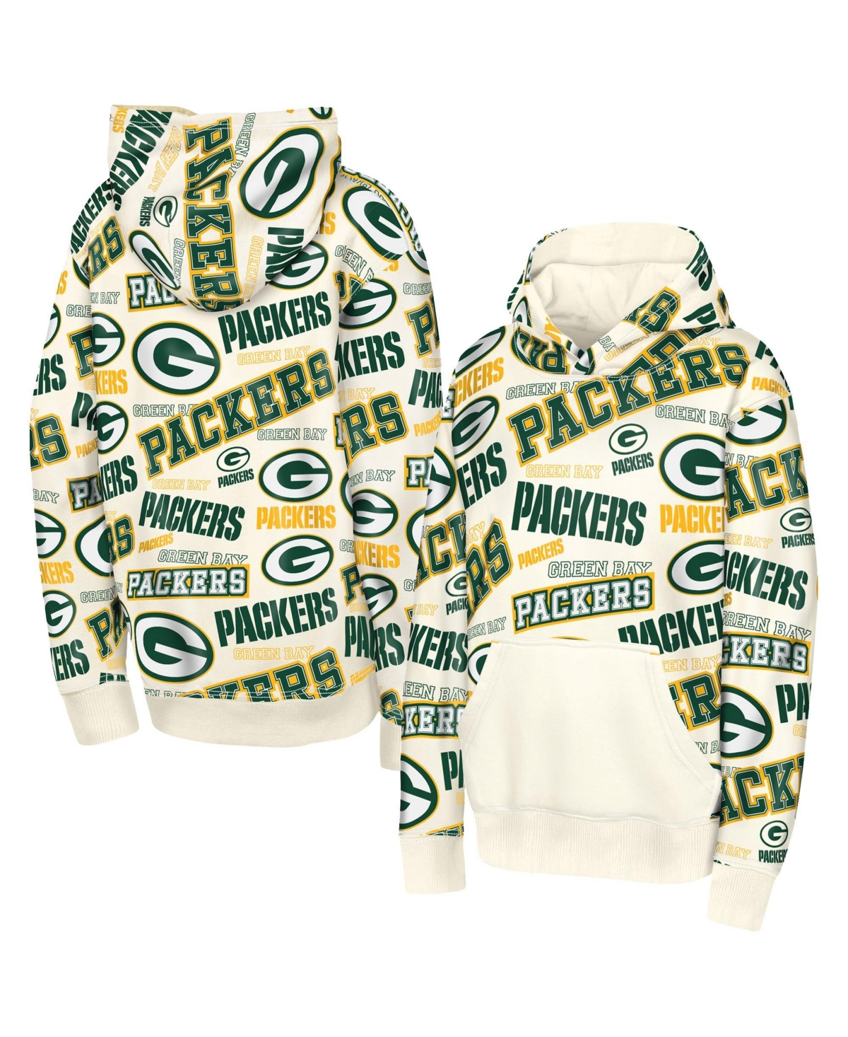 Outerstuff Big Boys' and Girls' Cream Green Bay Packers Shake Bake Hoodie - Cream