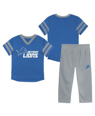 Toddler Blue/Silver Detroit Lions Red Zone Jersey & Top Pants Set