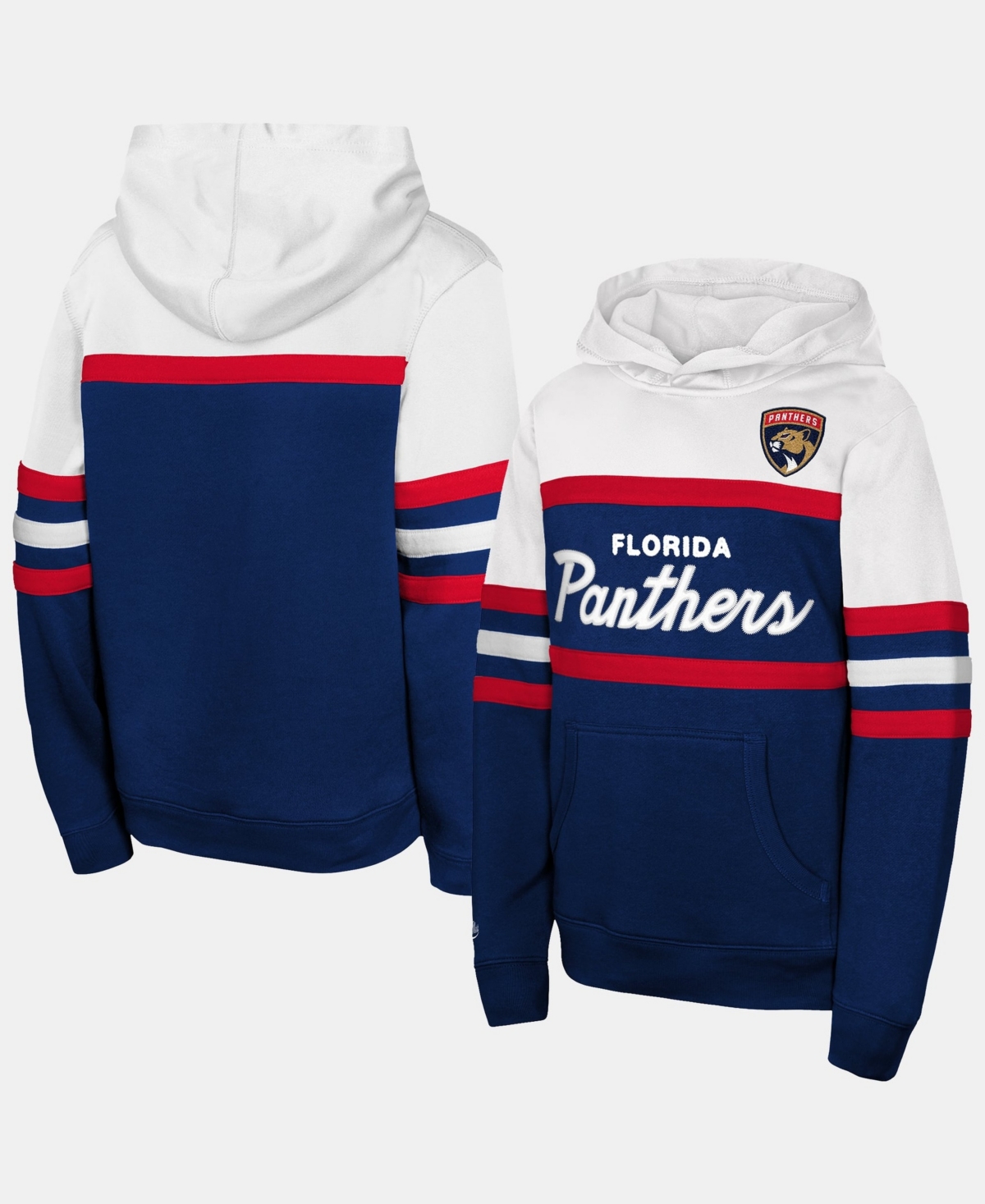 Mitchell & Ness Big Boys' and Girls' Navy Florida Panthers Head Coach Hoodie - Navy, White