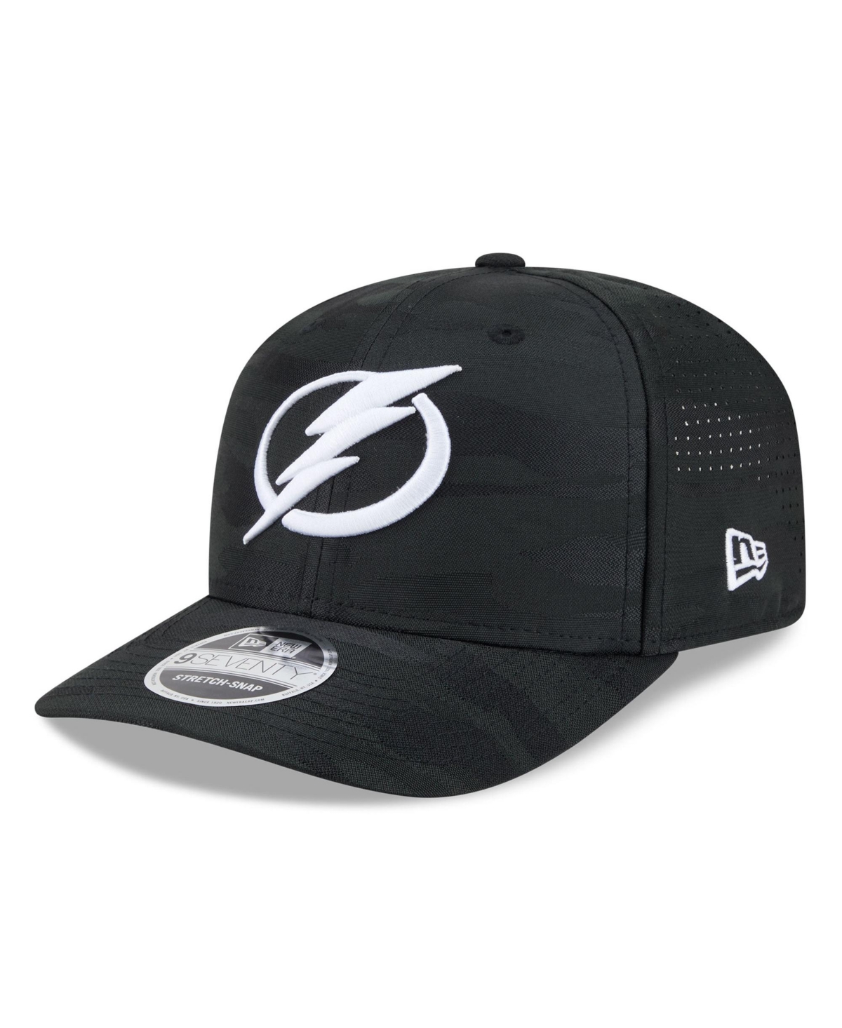 New Era Men's Black Tampa Bay Lightning Camo 9SEVENTY Perforated Adjustable Hat - Black