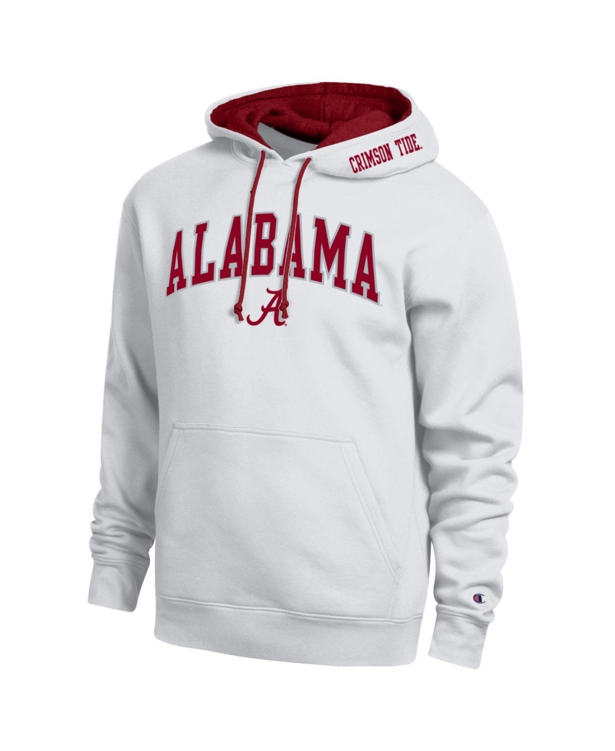 Champion Men's White Alabama Crimson Tide Arch Tackle Twill Hoodie - White