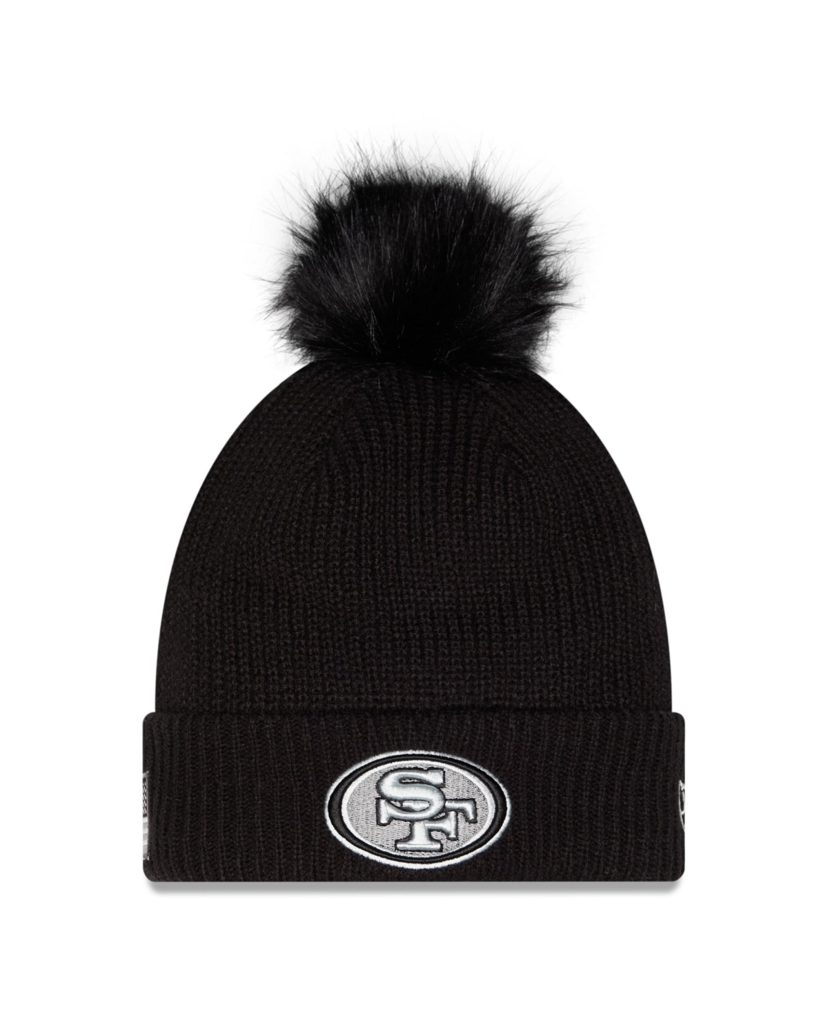 New Era Women's Black San Francisco 49ers 2026 Salute To Service Cuffed Knit with pom Hat - Black