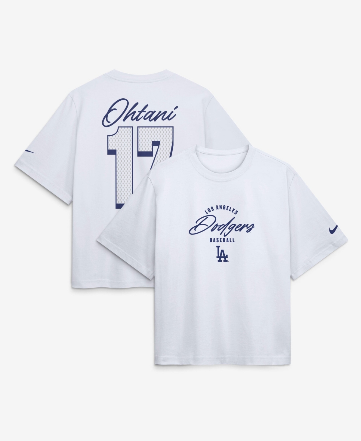 Nike Women's Shohei Ohtani White Los Angeles Dodgers Premium Essentials Boxy Name & Number T-Shirt - White