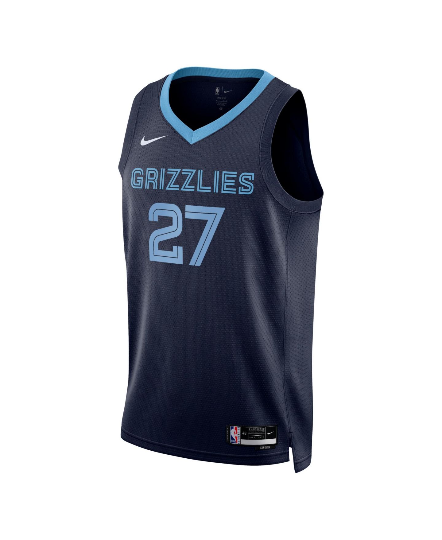 Детский топ Nike Cameron Boozer Navy Memphis Grizzlies Swingman Icon Edition Jersey — фото 3