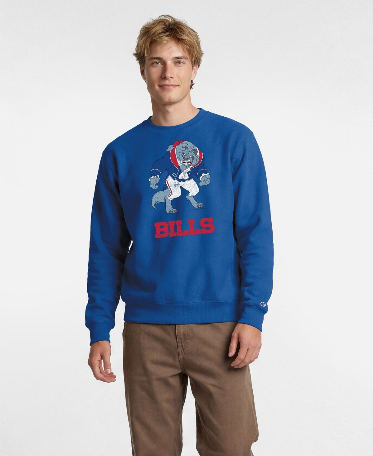 Champion Men's Disney x Royal Buffalo Bills Beast Power blend Sweatshirt - Royal