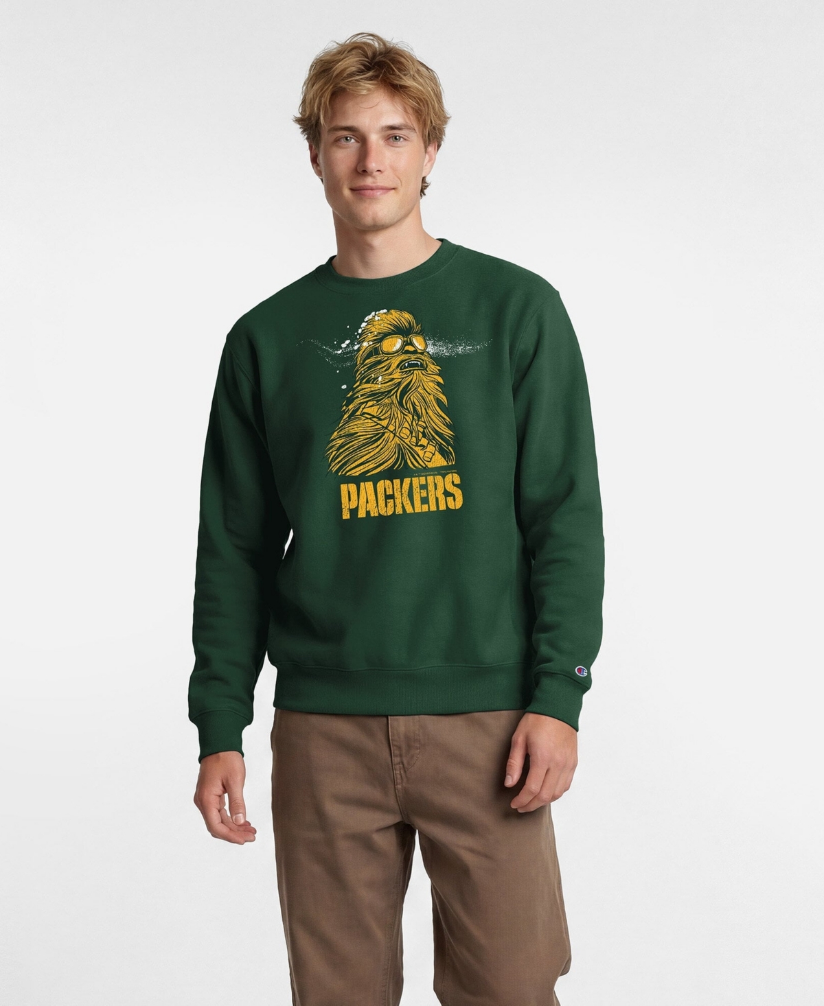 Champion Men's Disney x Green Bay Packers Chewbacca Power blend Sweatshirt - Green