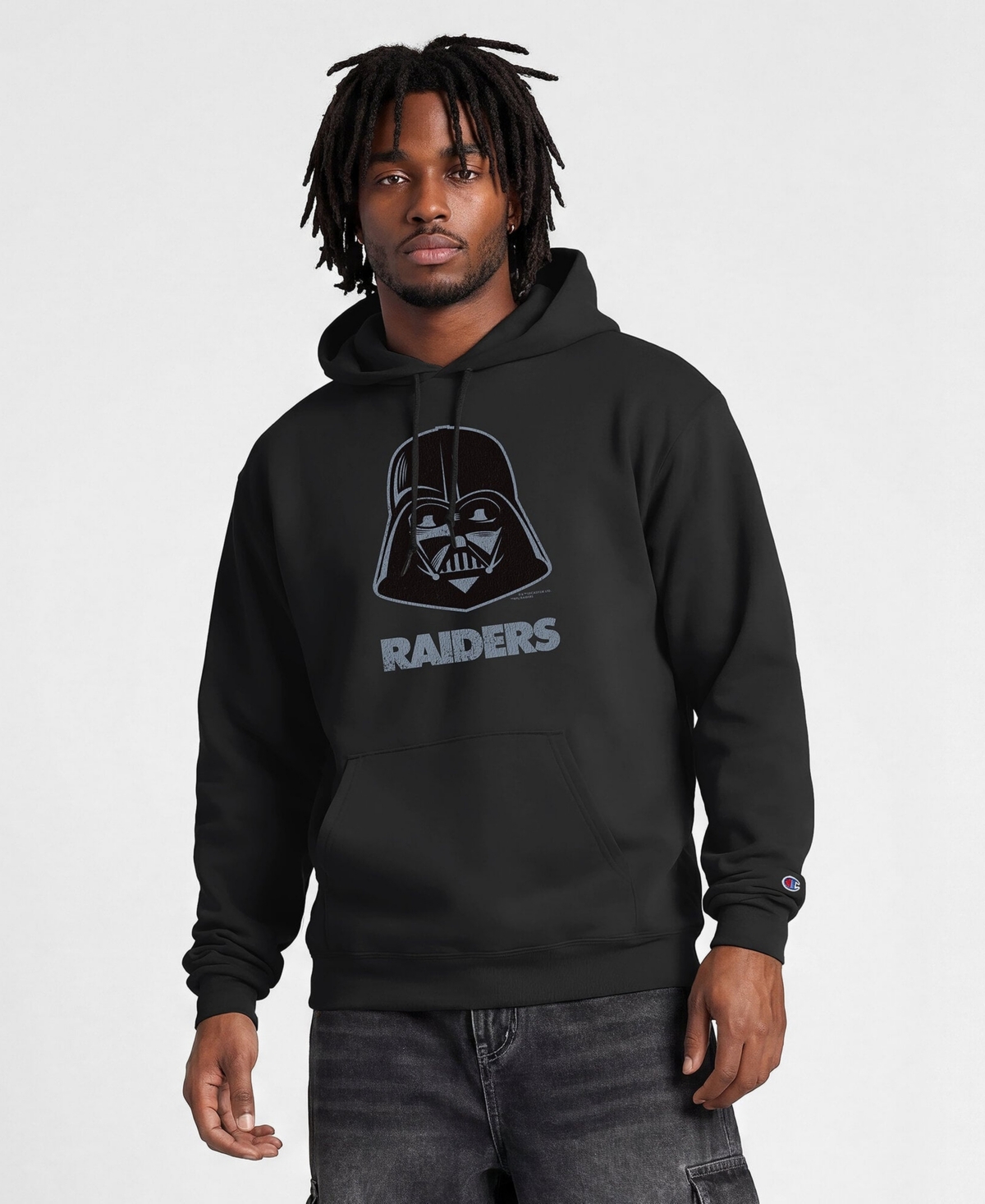 Champion Men's Disney x Black Las Vegas Raiders Power blend Full Front Sweatshirt - Black