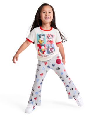 Toddler & Little Girls' 2T-6X Mickey & Friends Graphic Short-Sleeve Top and Pants, 2-Piece Set