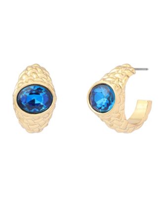 Glass Crystal Small Hoop Earrings
