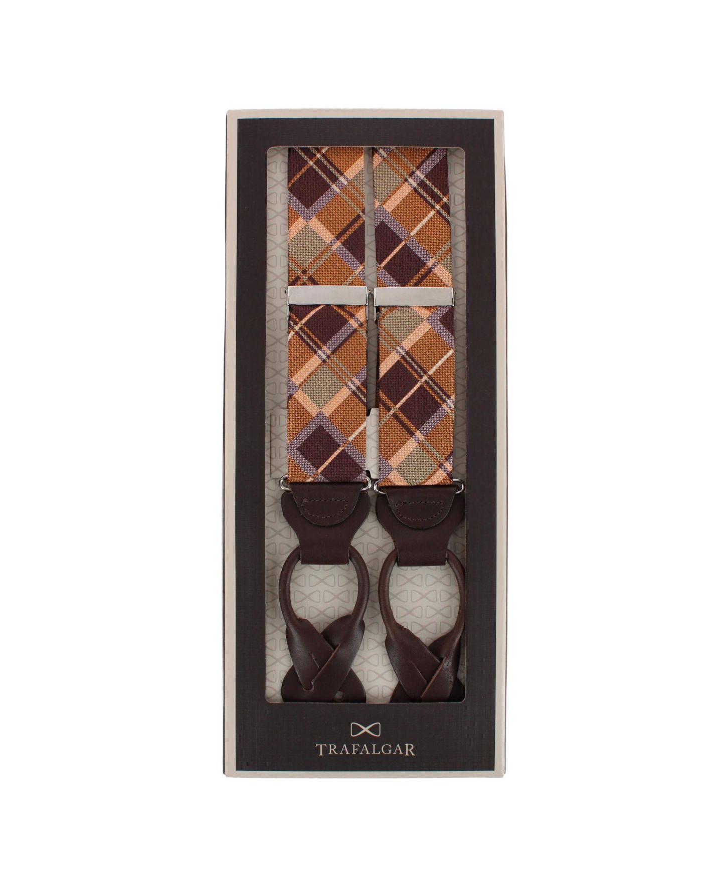 Мужские подтяжки TRAFALGAR Golden Days Wool-Blend Plaid Button-End Suspenders, цвет: Multiple — фото 3