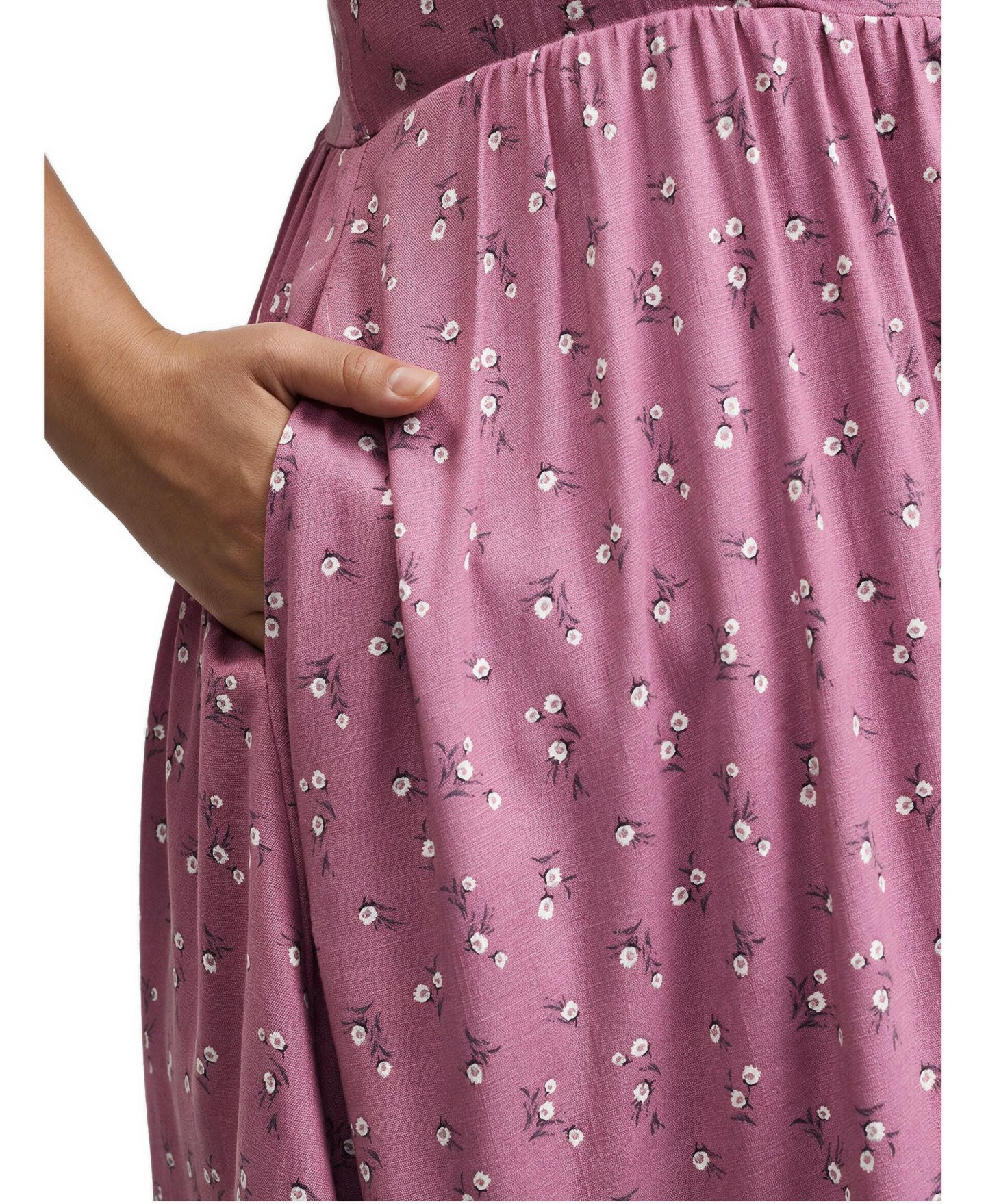 Женское платье Torrid Plus Size Puff Sleeve Floral-Print Tie Mini, цвет: Пшеничный с принтом сливовый — фото 3
