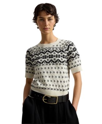 Women's Fair Isle Short-Sleeve Sweater